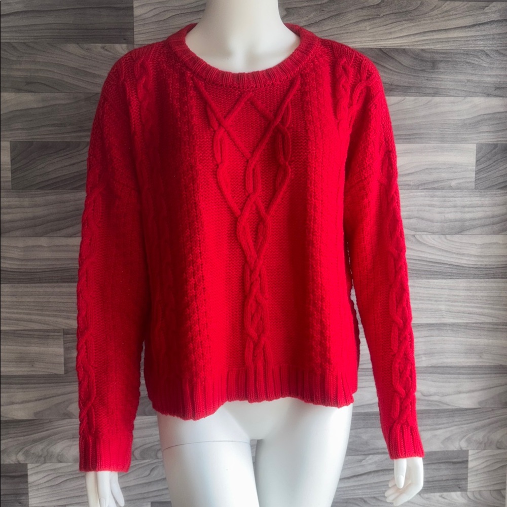 NWOT Mudd Bold Red Cable Knit Sweater